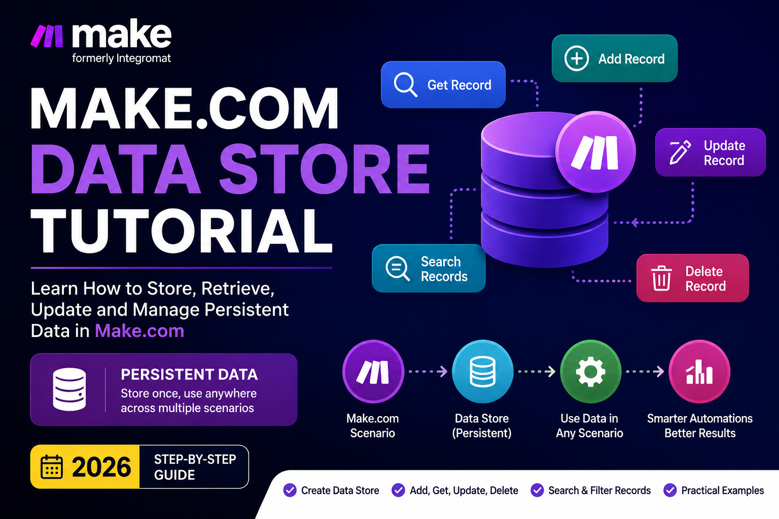 Make.com Data Store Tutorial – Persistent Data Storage Guide