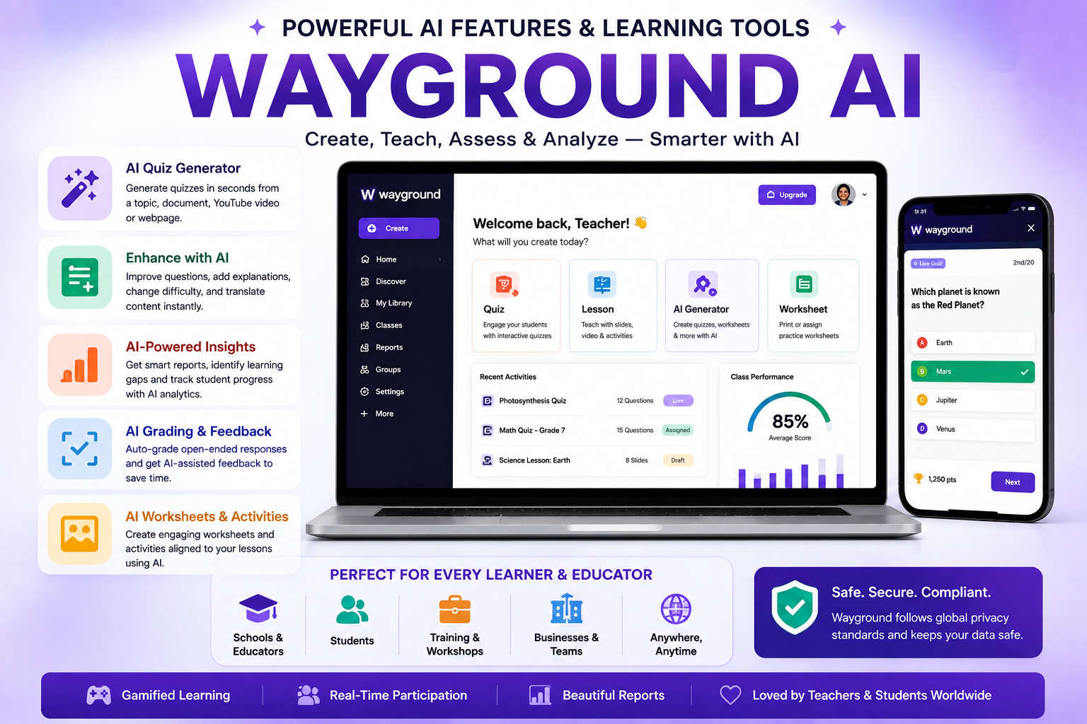 Wayground AI Features and Learning Tools Wayground AI features and learning tools for teachers and students